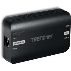 TRENDnet TPE-315GI 10 Gigabit PoE+ Injector, 30W power, magnetic wall mount, 54V DC Power adapter 